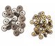 14mm Antique Brass Open Top Replacement Jeans Buttons (Pack of 10) with 3-Part Fixing Hand Tool